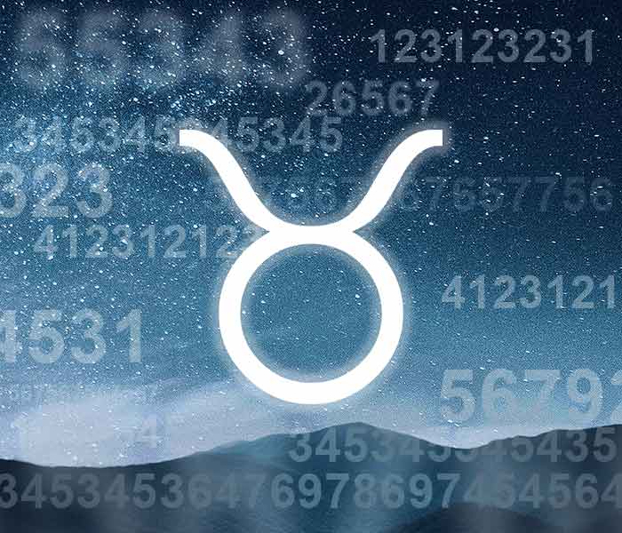 Taurus symbol - number background